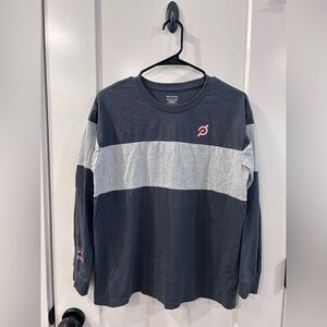 Peloton women’s Long Sleeve Shirt in Navy, Gray, and Pink